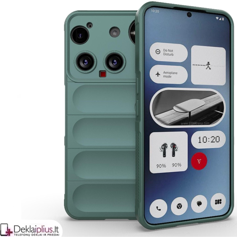 Magic Shield guminis dėklas su kameros apsauga - žalias (Nothing Phone 3) Magic Shield guminis dėklas su kameros apsauga - žalias (Nothing Phone 3)